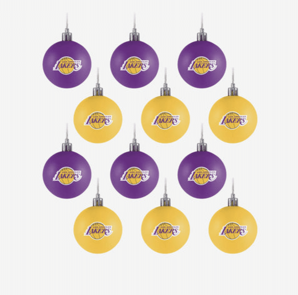 Los Angeles Lakers Christmas tree ornaments pack, FOCO