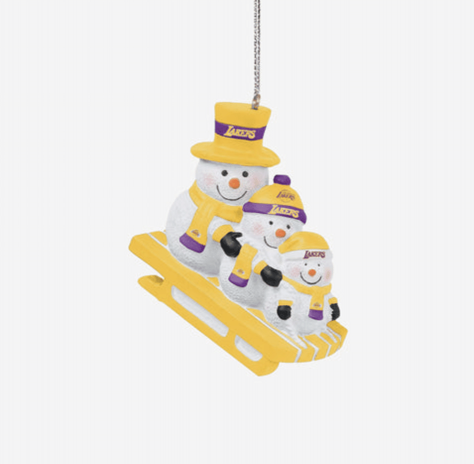 Lakers snowmen Christmas ornament, FOCO