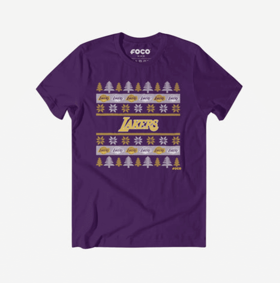 Los Angeles Lakers Christmas t-shirt, FOCO