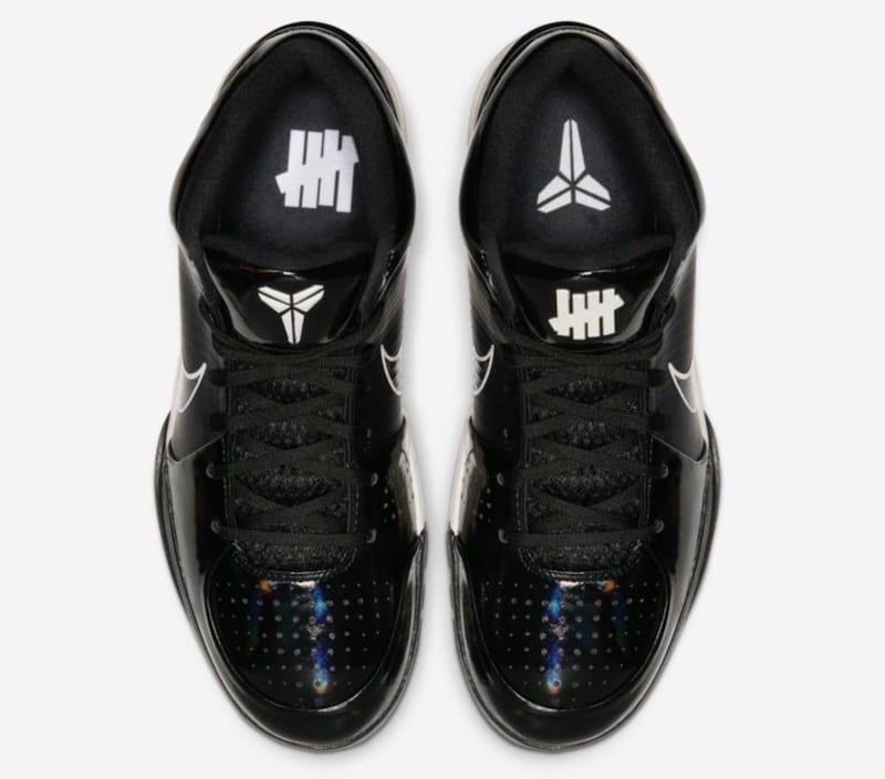 Official image of the Undefeated x Nike Kobe IV Protro 'Black Mamba'