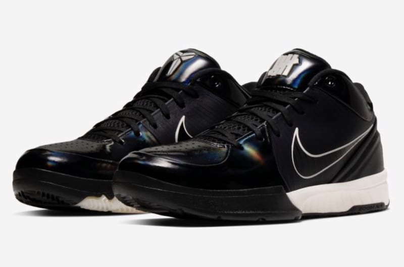 Official image of the Undefeated x Nike Kobe IV Protro 'Black Mamba'
