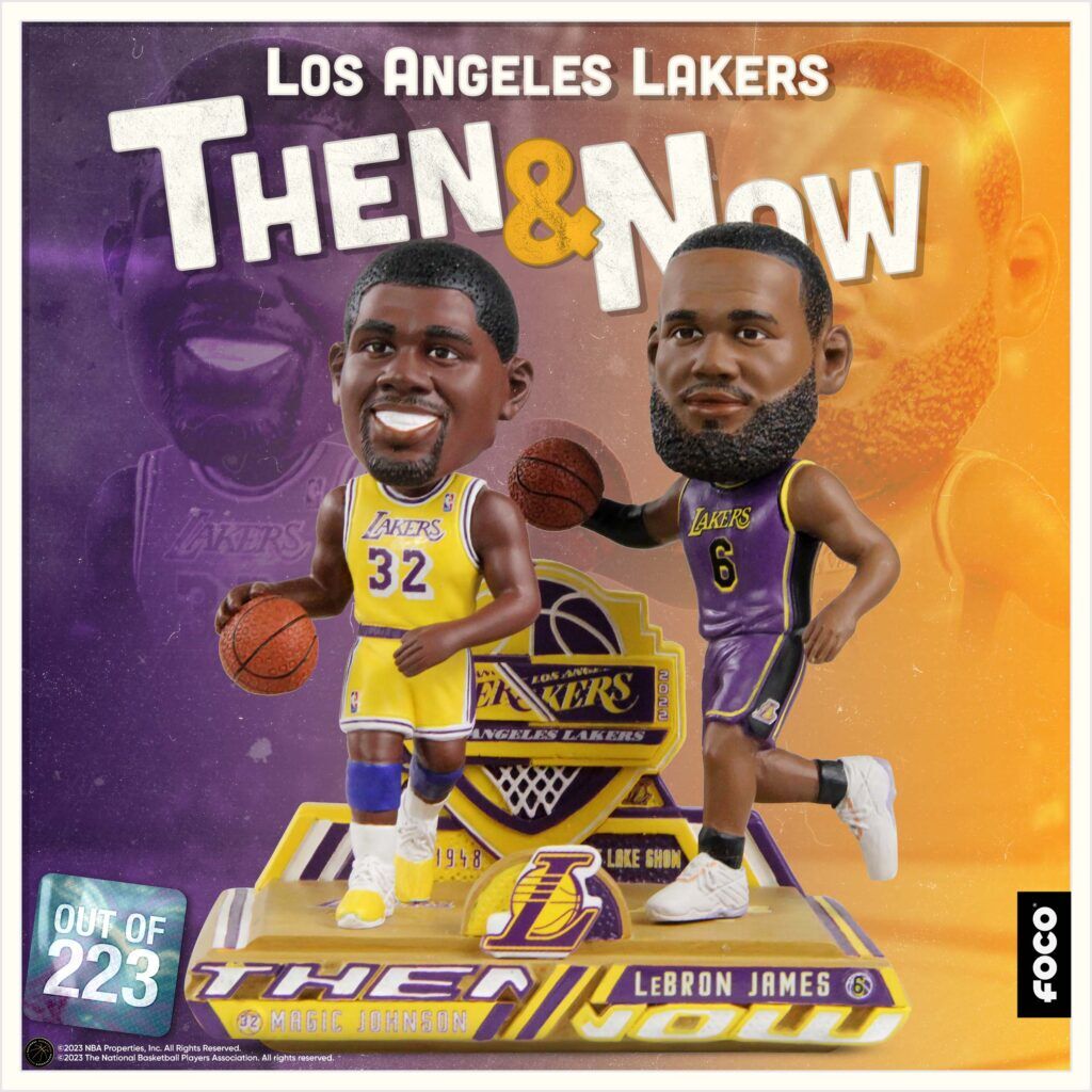 Magic Johnson, LeBron James, Lakers bobblehead, FOCO