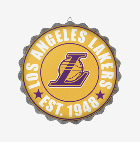 Lakers bottle cap wall sign, FOCO