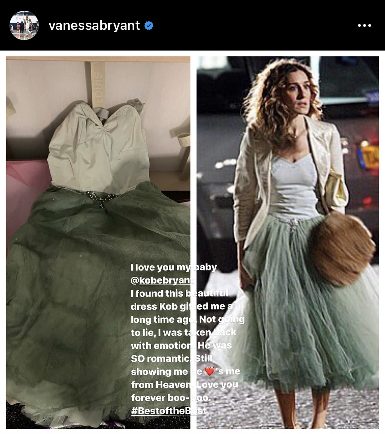 Vanessa Bryant, Instagram post